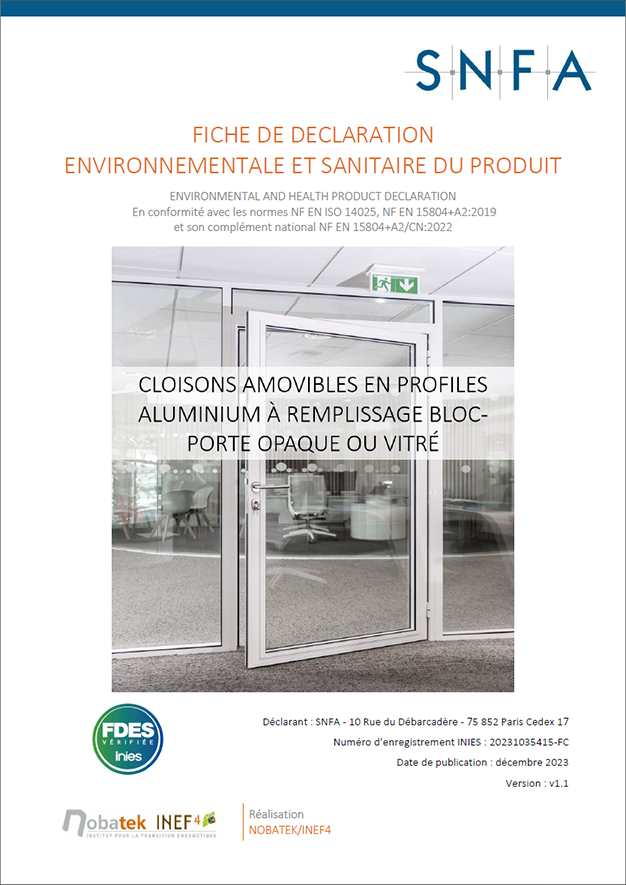 Cloison amovible aluminium remplissage bloc porte opaque ou vitré (2023)
