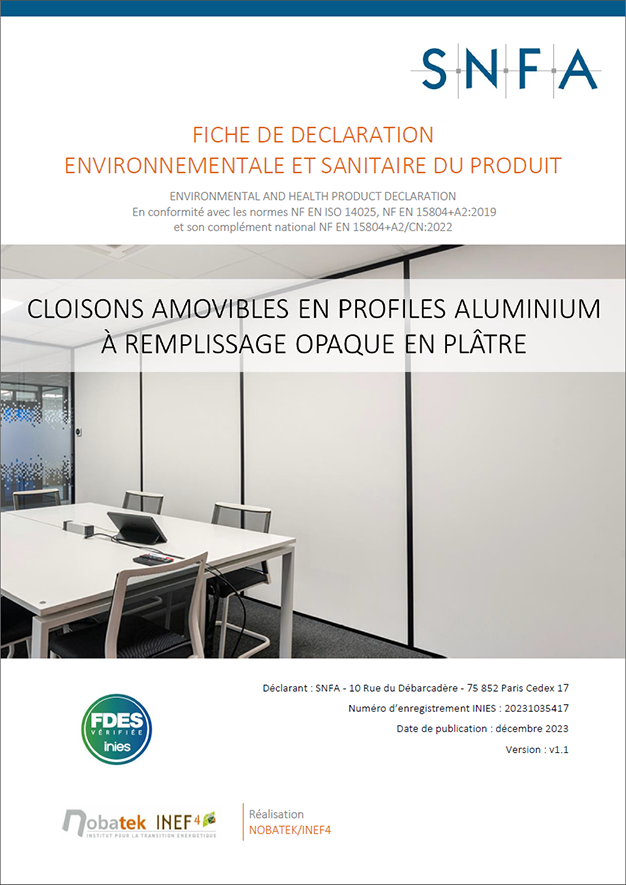 Cloison amovible aluminium remplissage opaque ou vitré (2023)