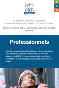 Espace "professionnels" de bâtir-en-alu.fr