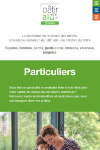 Espace "particuliers" de bâtir-en-alu.fr